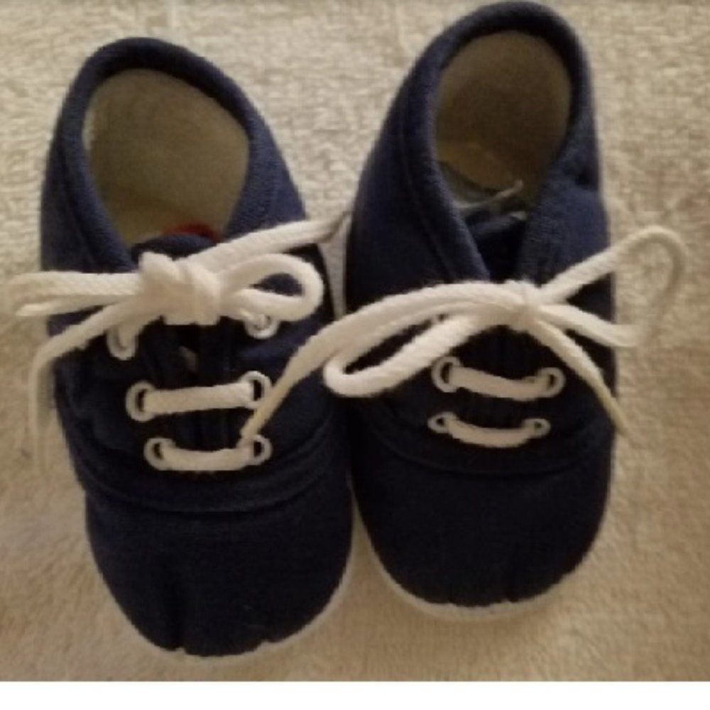 New Baby Cloth Shoes Padded Navy Blue